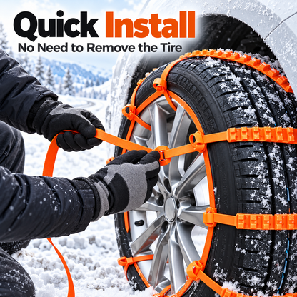 Emergency Tire Traction Straps for Snow & Ice – Quick-Install Anti-Skid Chains