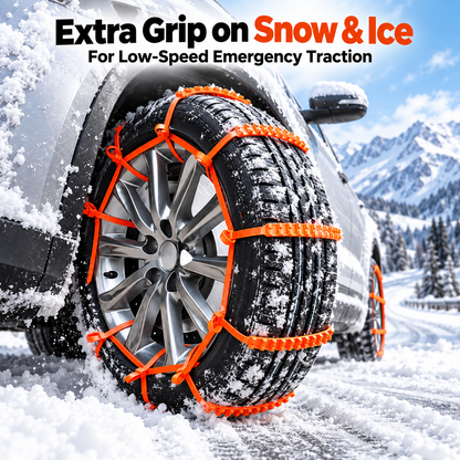 Emergency Tire Traction Straps for Snow & Ice – Quick-Install Anti-Skid Chains