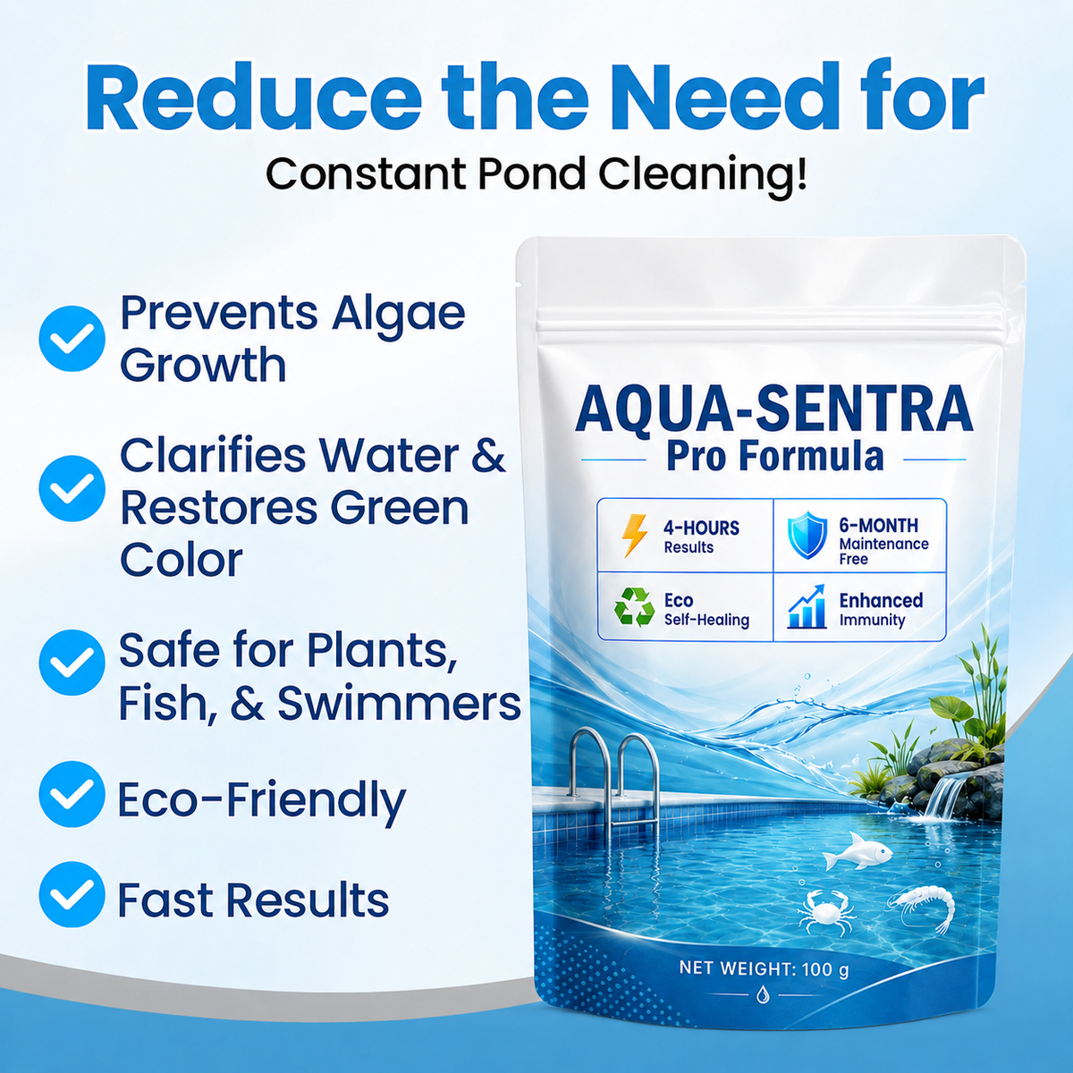 Aqua-Sentra Pro Formula- End AlgaeNightmares, Restore YourPond's Beauty Fast!