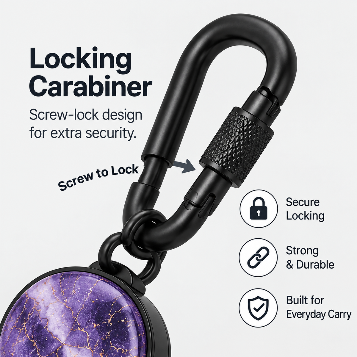 Retractable Anti-Lost Phone Tether with Locking Carabiner