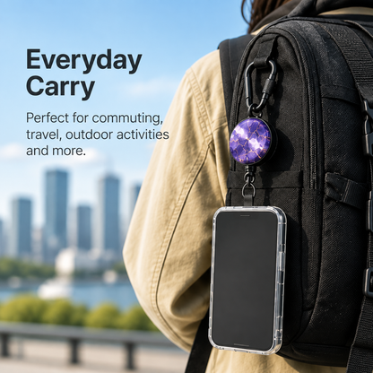 Retractable Anti-Lost Phone Tether with Locking Carabiner