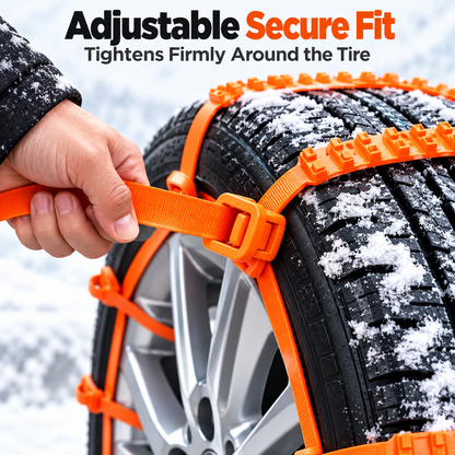 Emergency Tire Traction Straps for Snow & Ice – Quick-Install Anti-Skid Chains