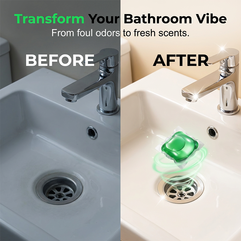 OFF! Drain Deodorizer Pods – Bio‑enzyme formula neutralizes smells at the source. Instant fresh scent, no harsh chemicals. Say goodbye to embarrassing odours.